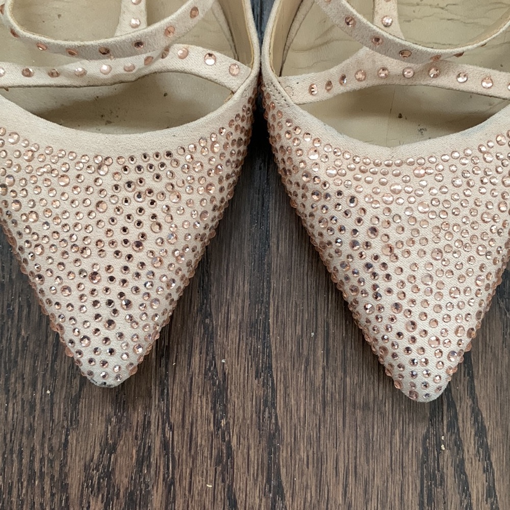 Zara Rhinestone Caged Pointy Toe Flats